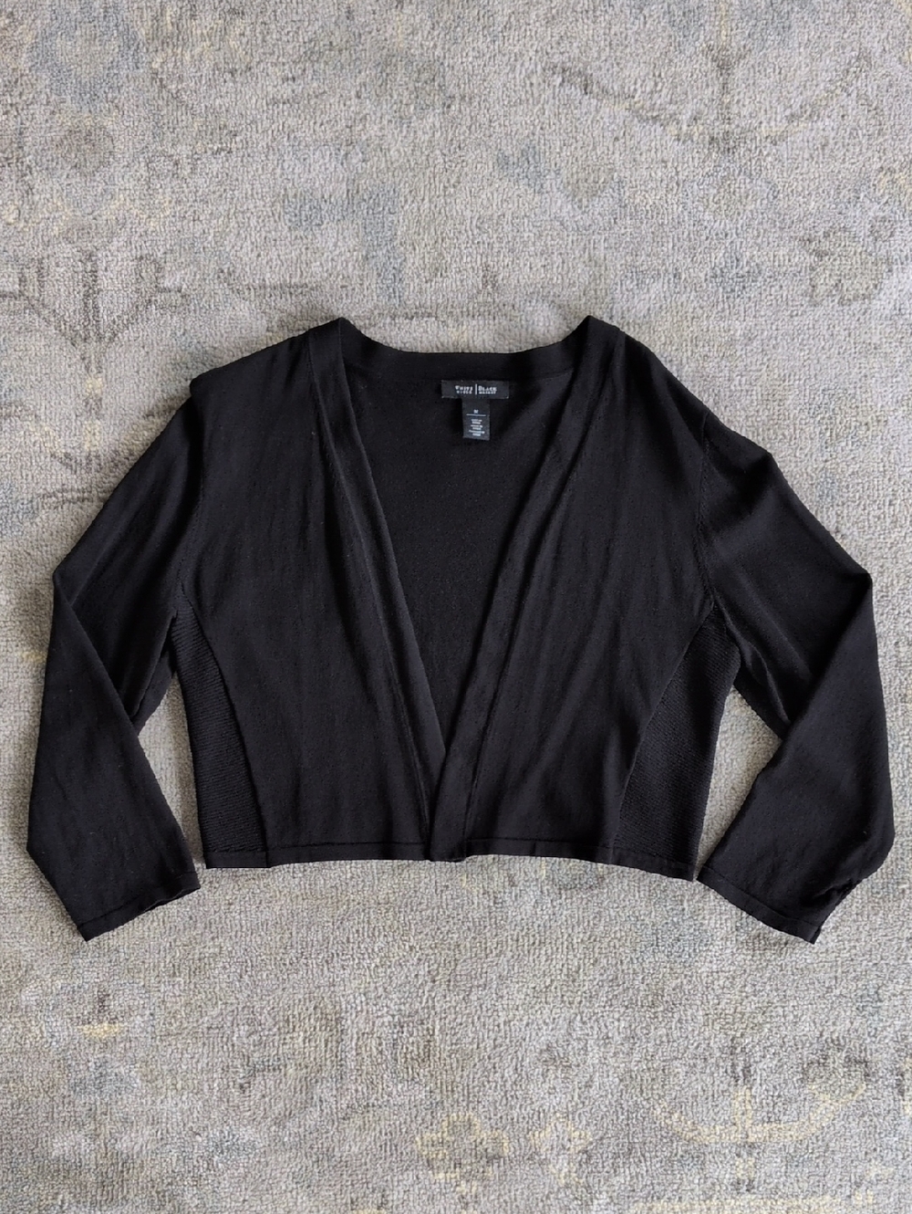WHBM Black Cropped Open-Front Cardigan Bolero